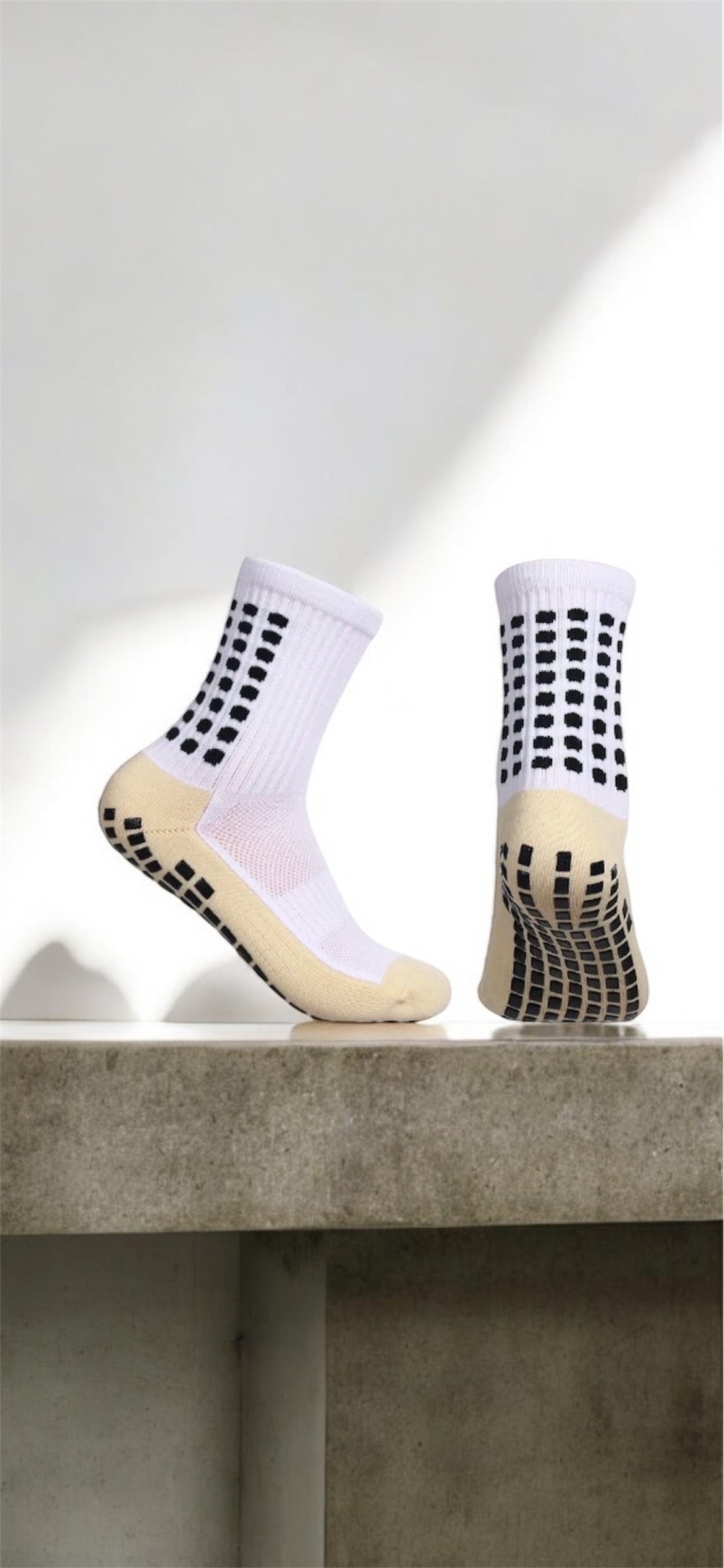 Grip Socks - White Soccer Non-Slip Socks