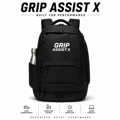 Sac à dos de sport Grip Assist avec une gourde dans la poche latérale