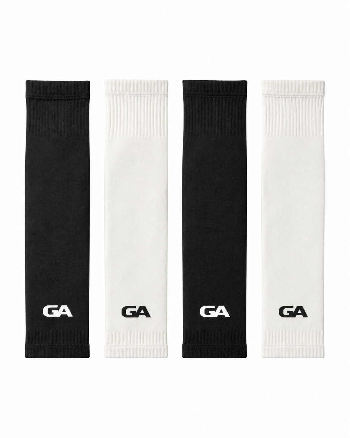 Manchons pour protège-tibias Grip Assist X2 en noir et en blanc