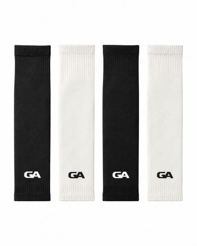 Manchons pour protège-tibias Grip Assist X2 en noir et en blanc