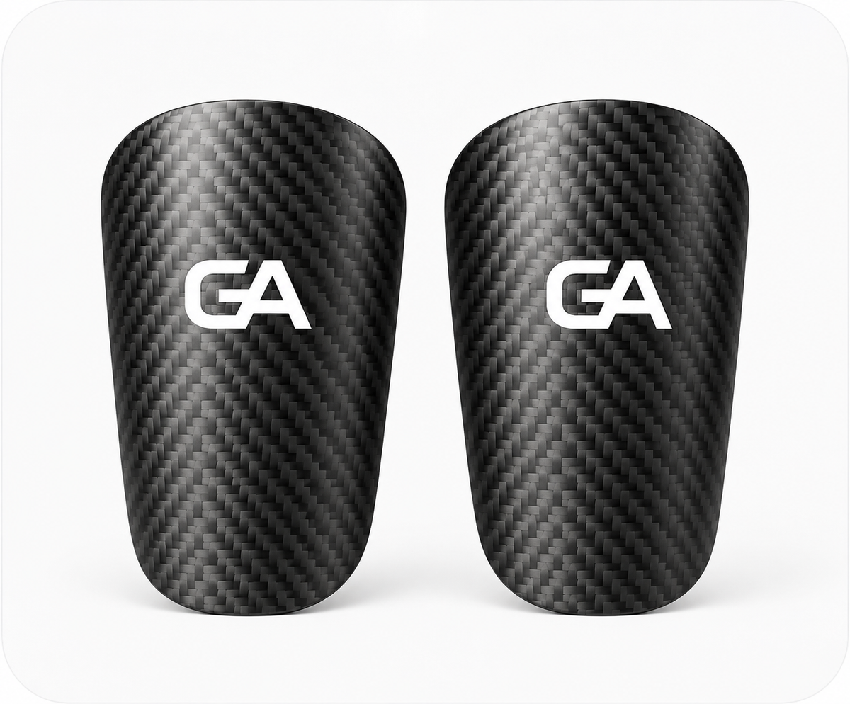 Mini protège-tibias 100 % carbone Grip Assist X2 avec logo GA