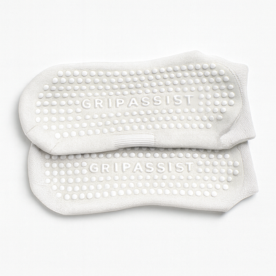 Semelle des chaussettes antidérapantes pour trampoline et yoga, couverte de pastilles grip